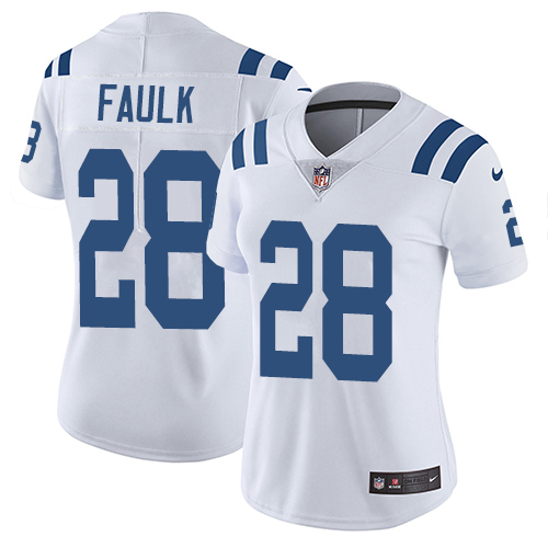 Indianapolis Colts #28 Limited Marshall Faulk White Nike NFL Road Women Vapor Untouchable jerseys->indianapolis colts->NFL Jersey